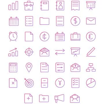 Vector of Work Icon Set. Perfect for user interface, new app Stock Illustration