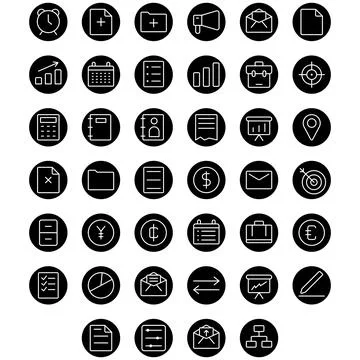 Vector of Work Icon Set. Perfect for user interface, new app Stock Illustration