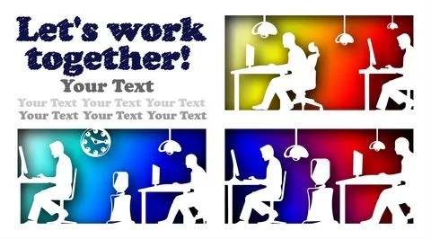 Vector work in paper art style Stock Illustration