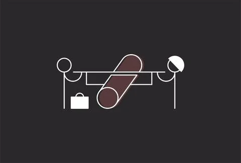 Vector working leader in outline style. Digital art Illustrazione stock