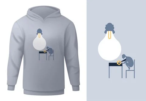 Vector working man in flat style . Editable illustration Stock Illustration