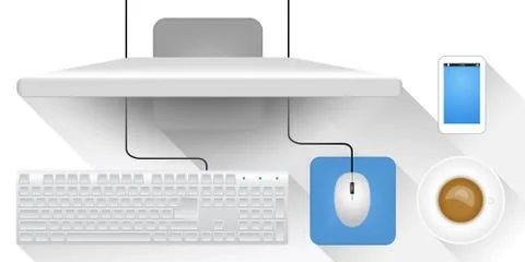 Vector Workplace Top View Stock Illustration