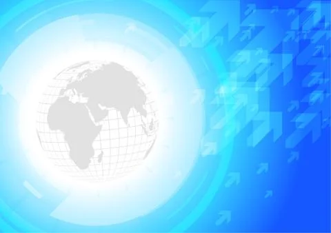 Vector : World with abstract blue background Stock Illustration