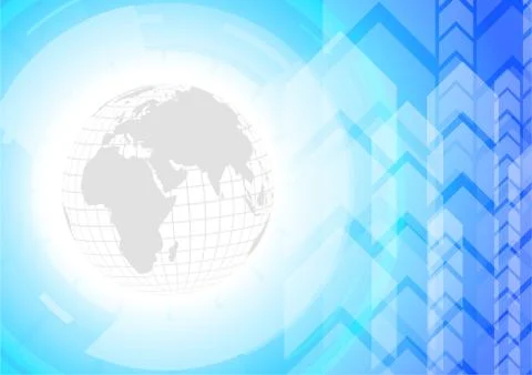 Vector : World with abstract blue background Illustrazione stock