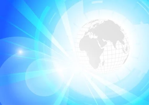 Vector : World with abstract blue background Stock Illustration