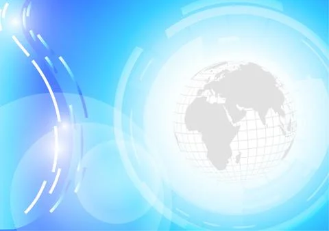 Vector : World with abstract blue background Stock Illustration
