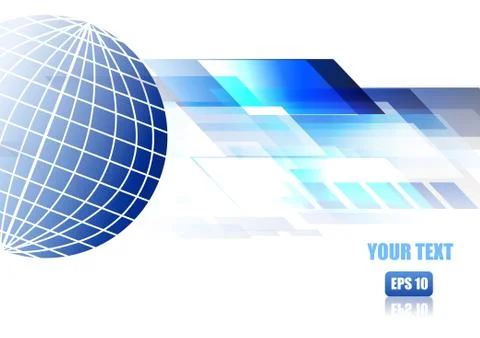 Vector : World with abstract square background Stock Illustration