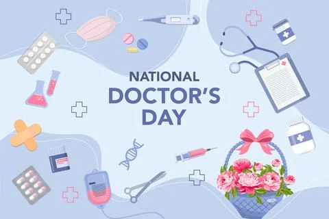 Vector world doctors day vector illustration for greeting card. Stock Illustration
