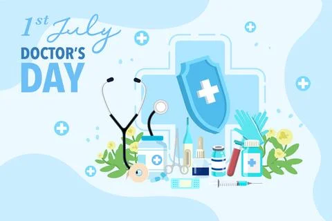 Vector world doctors day vector illustration for greeting card. Stock Illustration