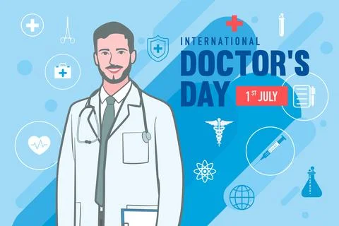 Vector world doctors day vector illustration for greeting card. Stock Illustration