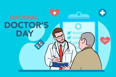 Vector world doctors day vector illustration for greeting card. Stock Illustration