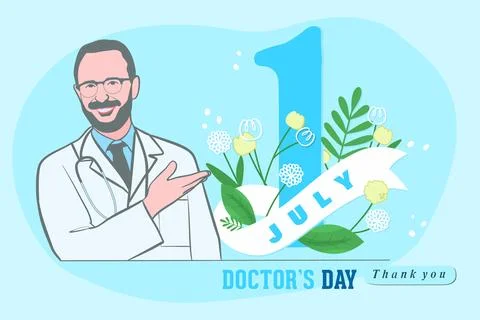 Vector world doctors day vector illustration for greeting card. Stock Illustration