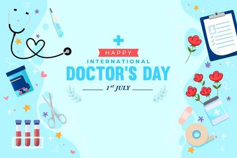 Vector world doctors day vector illustration for greeting card. Stock Illustration