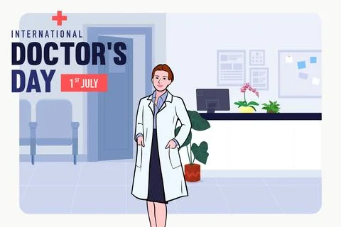 Vector world doctors day vector illustration for greeting card. Stock Illustration