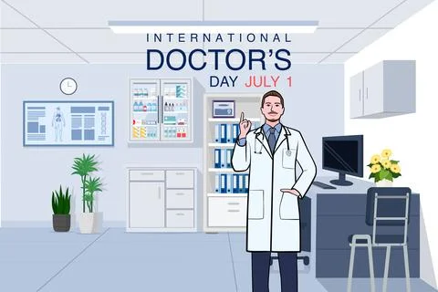 Vector world doctors day vector illustration for greeting card. Stock Illustration