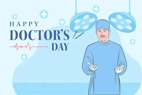 Vector world doctors day vector illustration for greeting card. Stock Illustration