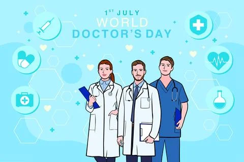 Vector world doctors day vector illustration for greeting card. Stock Illustration