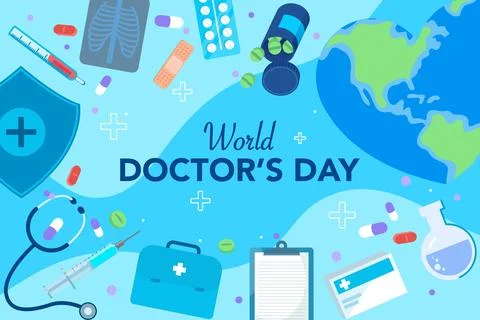 Vector world doctors day vector illustration for greeting card. Stock Illustration