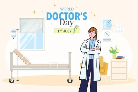 Vector world doctors day vector illustration for greeting card. Stock Illustration