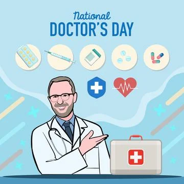 Vector world doctors day vector illustration for greeting card. Stock Illustration