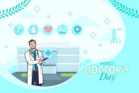 Vector world doctors day vector illustration for greeting card. Stock Illustration