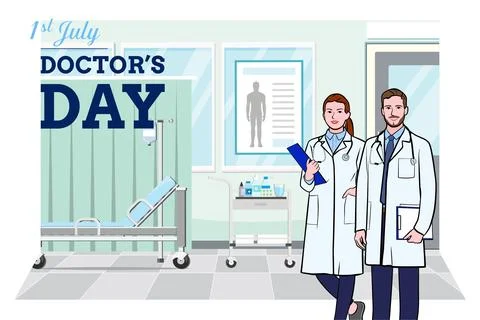 Vector world doctors day vector illustration for greeting card. Stock Illustration