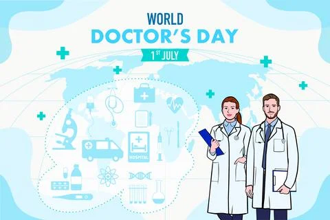 Vector world doctors day vector illustration for greeting card. Stock Illustration