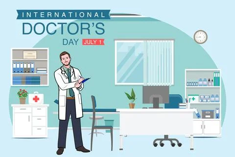 Vector world doctors day vector illustration for greeting card. Stock Illustration