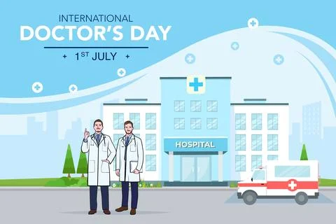 Vector world doctors day vector illustration for greeting card. Stock Illustration