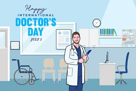 Vector world doctors day vector illustration for greeting card. Stock Illustration