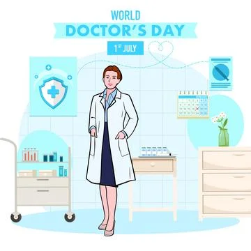 Vector world doctors day vector illustration for greeting card. Stock Illustration