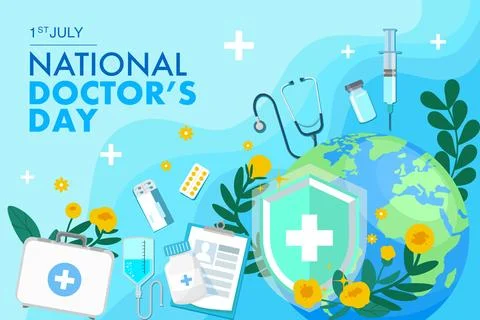 Vector world doctors day vector illustration for greeting card. Stock Illustration