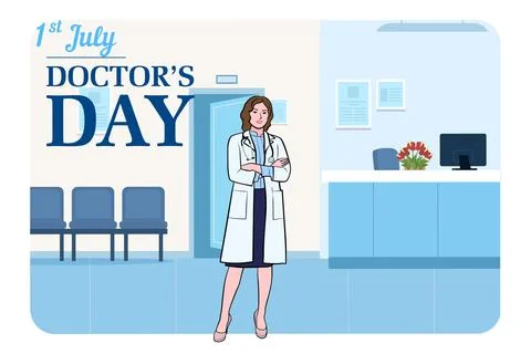 Vector world doctors day vector illustration for greeting card. Stock Illustration