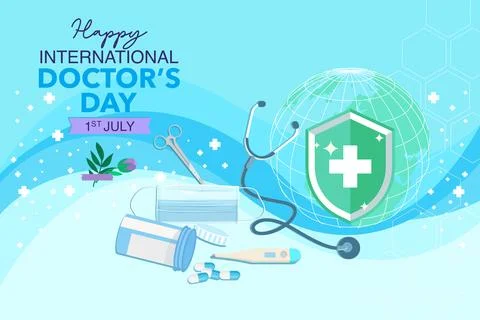 Vector world doctors day vector illustration for greeting card. Stock Illustration