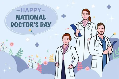 Vector world doctors day vector illustration for greeting card. Stock Illustration