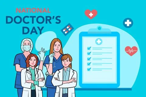 Vector world doctors day vector illustration for greeting card. Stock Illustration