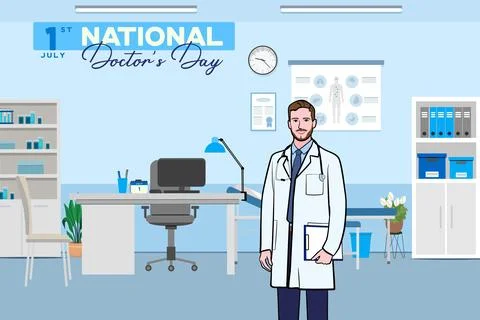 Vector world doctors day vector illustration for greeting card. Stock Illustration
