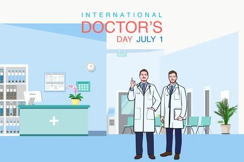 Vector world doctors day vector illustration for greeting card. Stock Illustration