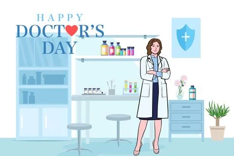 Vector world doctors day vector illustration for greeting card. Stock Illustration