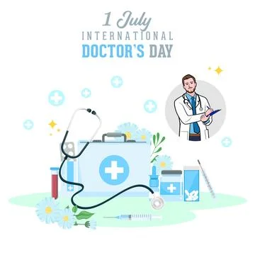 Vector world doctors day vector illustration for greeting card. Stock Illustration