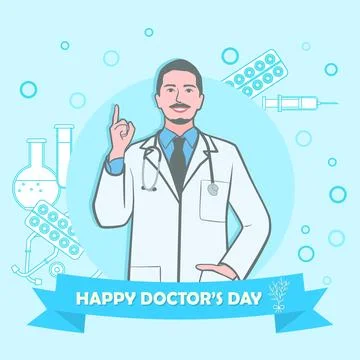 Vector world doctors day vector illustration for greeting card. Stock Illustration