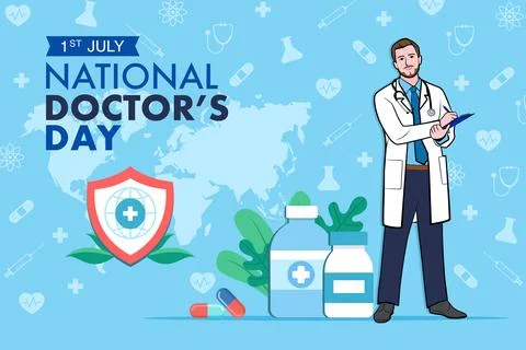 Vector world doctors day vector illustration for greeting card. Stock Illustration