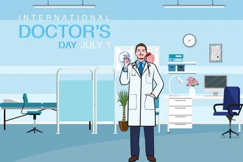Vector world doctors day vector illustration for greeting card. Stock Illustration