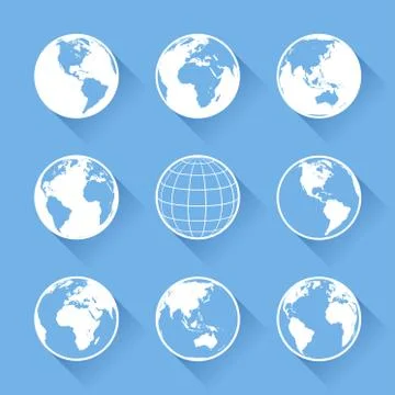 Vector World Globe icons Stock Illustration
