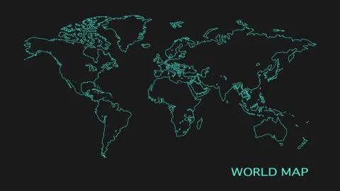 Vector world map and flat design style modern. vector illustration Stock Illustration