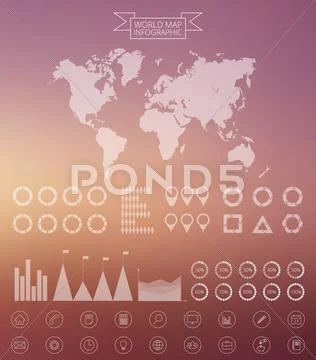 Vector world map and infographics design template.: Royalty Free #50943430