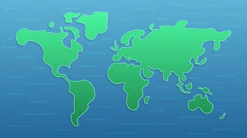 Vector world map with animation of  coronavirus distributed during a pandemic Stock Footage 126974013
