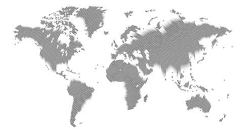 Vector world map art design in geometry dot pattern Stock Illustration