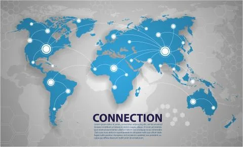 Vector world map connection Stock Illustration