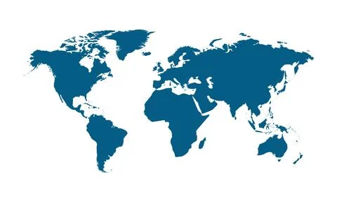 Vector world map country global flat. Earth map Asia Europe America world map Stock Illustration
